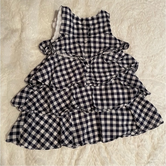 Janie and Jack Spring Picnic Gingham Tiered Ruffle Dress Sleeveless Size 3 - Picture 3 of 8